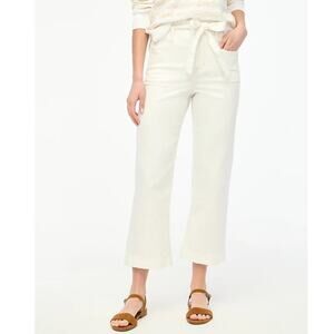 J Crew Paper Bag Belted Cropped Stretchy Jeans US Women's 33 Plus New